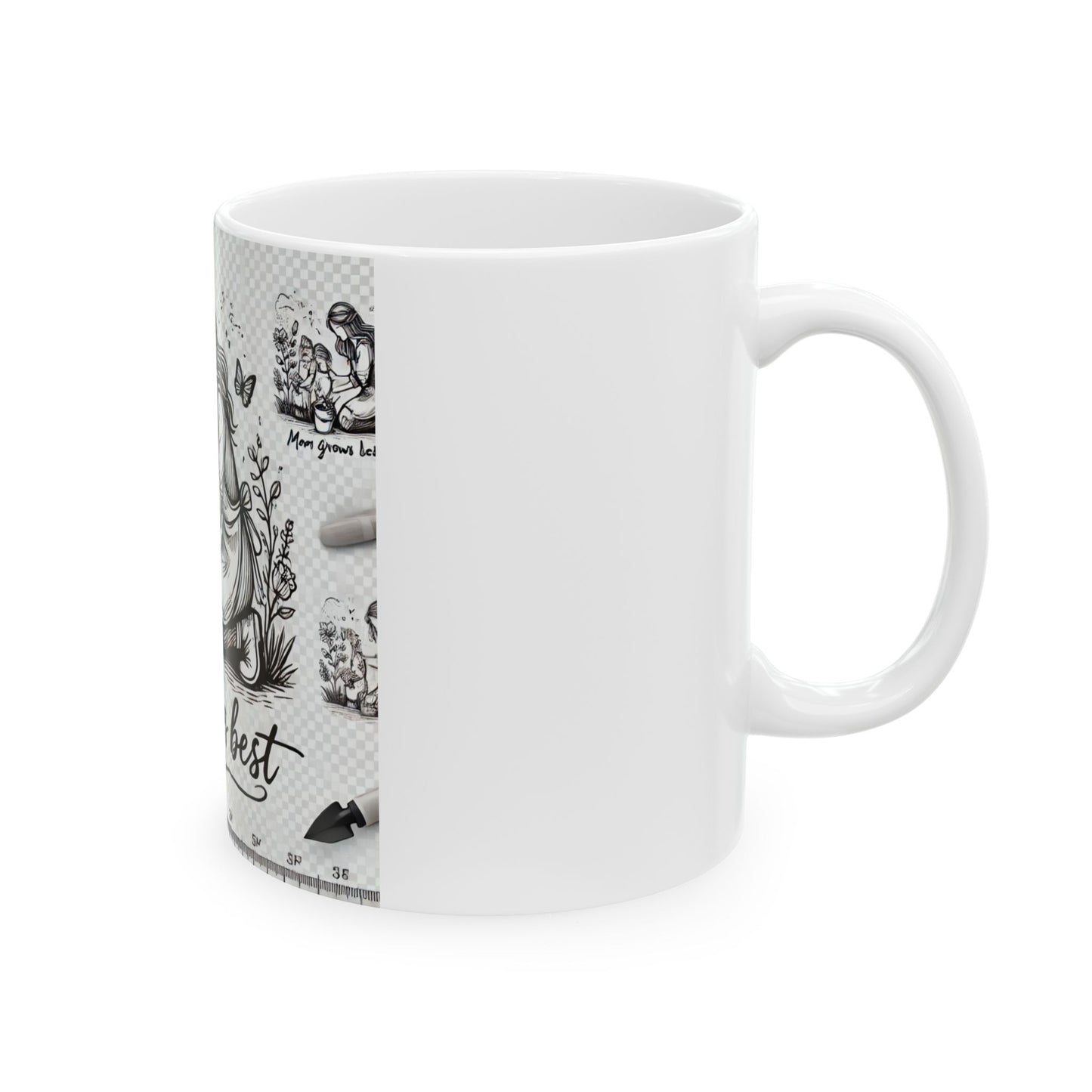 Mom Grows Best Ceramic Mug - 11oz & 15oz Coffee Cup for Gardening Moms