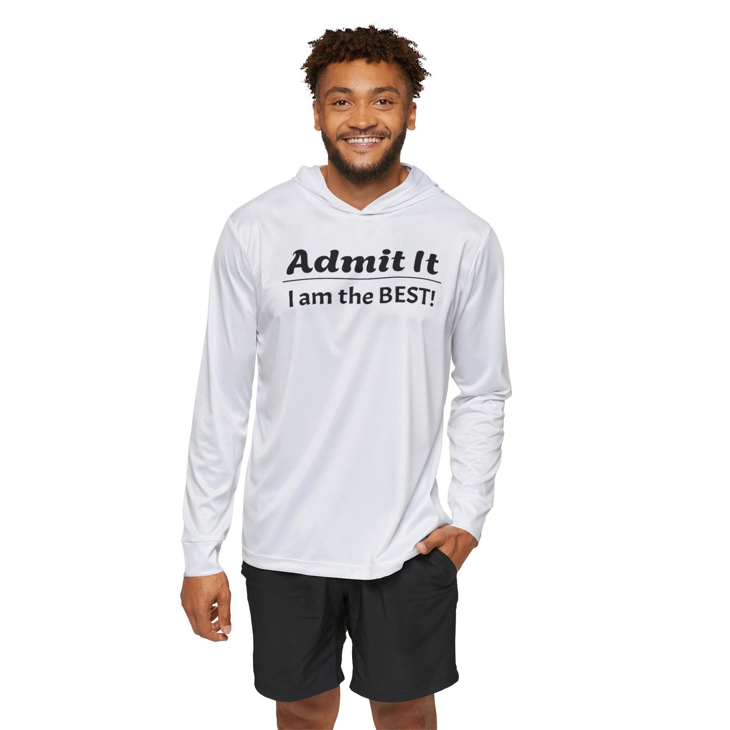 Men's Sports Warmup Hoodie - 'Admit It, I am the BEST!' - Motivational Athleisure Wear